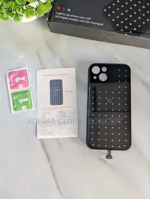 Built in Disco Led Light Glass Phone Case Pouch for iPhone 14