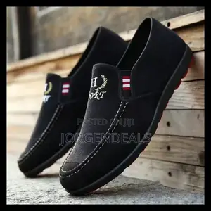 Soft Suede Overlay Urban Stride Shoes - Black.