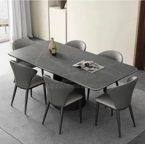 Executive Gray Dining Set With 6 Chairs