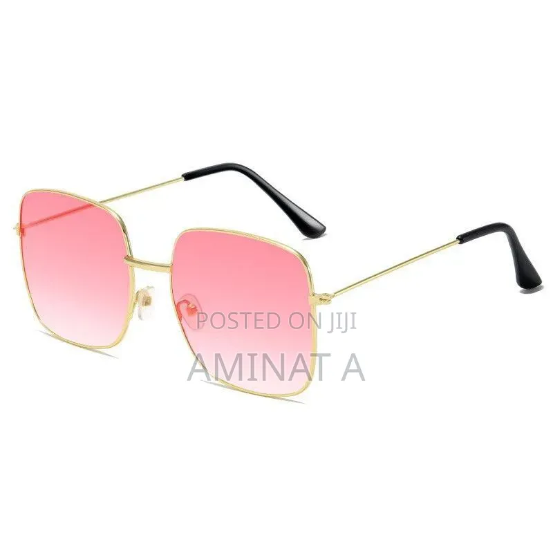 Metallic Square Big Frame Sunglasses