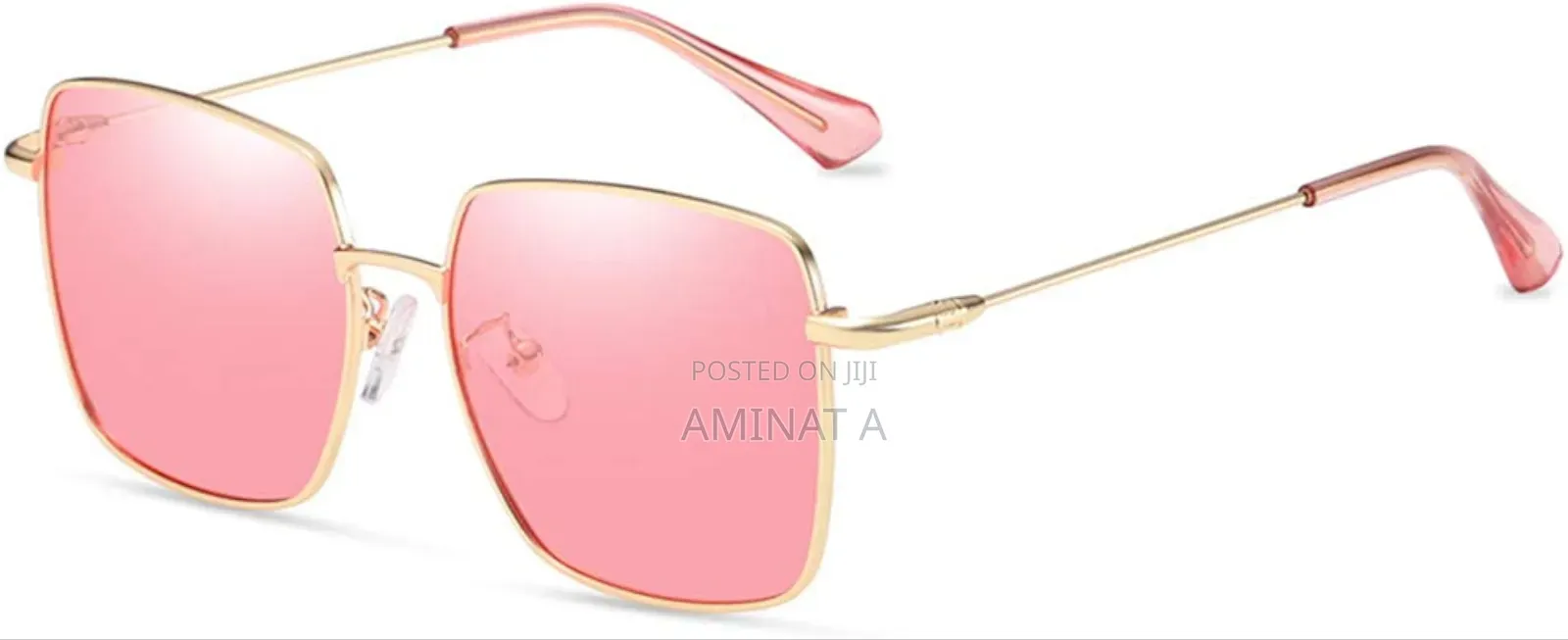 Metallic Square Big Frame Sunglasses