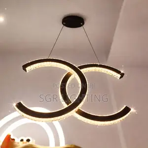 Circular Crystal Lamp Modern Led Pendant Light for Living Dining Room