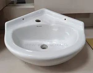 White Ceramic Wall Mounted Corner Wash Basin