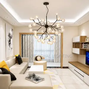 Modern Gold Firework Chandelier – For Living Room, Receptions, Cafes