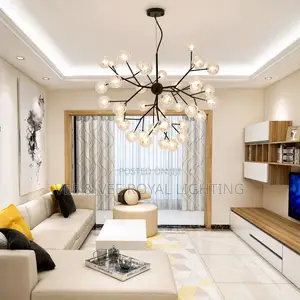 Modern Gold Firework Chandelier – For Living Room, Receptions, Cafes