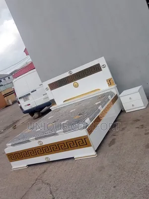 Brand New 6 by 6 Versace Design Bedframe With Mattress and Drawer
