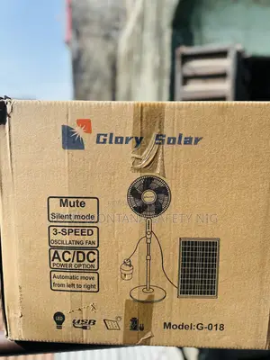 G-018 16 Inch Ac/Dc Solar Rechargeable Standing Fan With Solar Panel