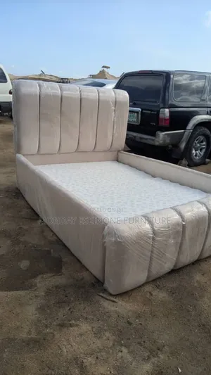 Luxury 4.5 X 6 Upholstered Bed Frame – Modern Padded Design (Ajah)