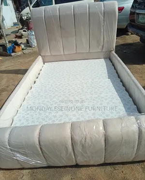 Luxury 4.5 X 6 Upholstered Bed Frame – Modern Padded Design (Ajah)