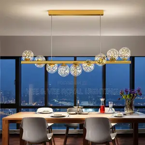Luxury 9-Light Glass Chandelier - For Dining, Kitchen, Restaurants
