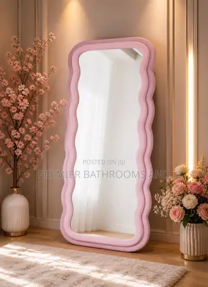 Standing Pink Wave Shapes Mirror