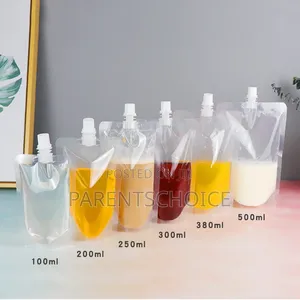 Transparent Spout Pouches 50pcs- 200ml/250ml/300ml/380ml/500ml