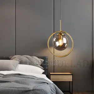 Oudeladi Black/Brass Ring Glass Ball Pendant Lights