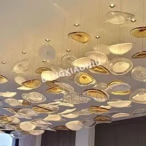 Luxury Glass Ceiling Chandelier Disc Design for Lobby Living Room