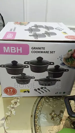 17 PCS MBH Granite Pot With Kitchen Apron, Pot Carrier 7 PCS Tools