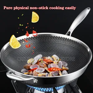 34cm Stainless Wok Fry Pan High Quality