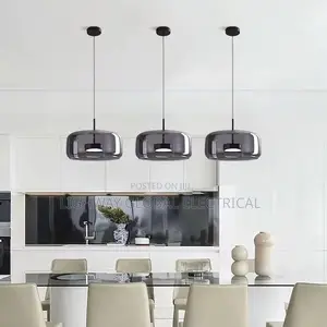 Single Led Smoky Glass Pendant Light