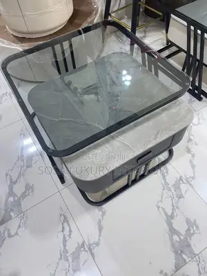 Black Glass Irregular Centre Table
