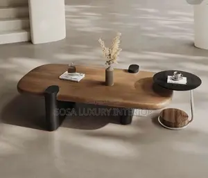 Long Wooden Centre Table With Side Table