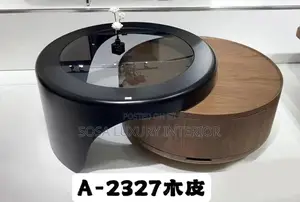 Premium Black and Wood Yin-Yang Centre Table