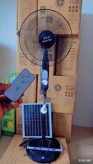 D.S.G 16-Inch Solar Rechargeable Fan With Light Remote