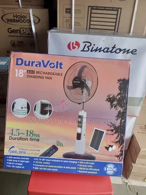 18 Dura Volt Rechargeable Fan With Solar