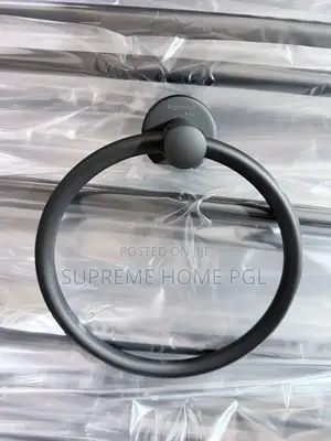 Modern Matte Black Towel Ring – Stylish Durable Bathroom Accessory