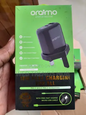 Oraimo Powercube 3 Pro 18w Fast Charger + Micro-Usb Cable Ocw-U94d+M53