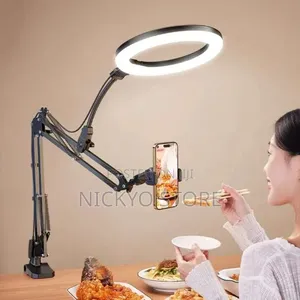 Professional Led Ring Light With Adjustable Arm Phone Holder