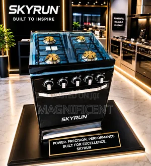 Skyrun 4 Burner Gas Cooker With Oven Premium Glass Top Kitchen Cooker