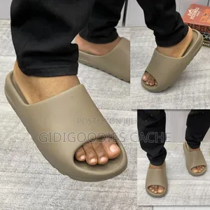 Beige Foam Platform Slide Sandals