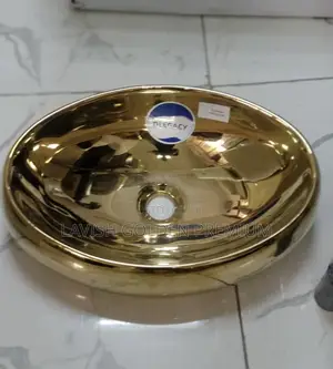 Oval Gold Wash Hand Basin Big