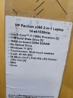 New Laptop HP Pavilion 14 x360 2-in-1 16GB Intel Core i7 SSD 1T