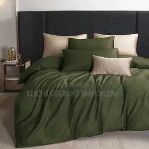 Quality Plain Army Green Duvet, Bedsheets and Pillowcase