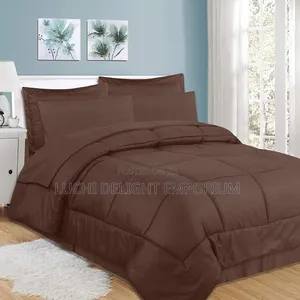 Honey Brown Quality Duvet Bedsheets and 4 Pillowcase Set