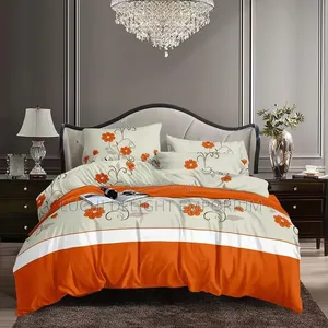 Beautiful Orange Bedding Duvet Bedsheets and Pillowcase Set