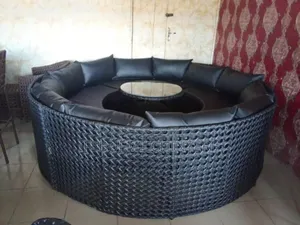 Black Vip Round With Black Cushion for 8 to 10 Persons