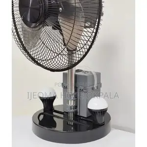 Duravolt 5-in-1 Solar Power Rechargeable Pack + 12" Dc Table Fan