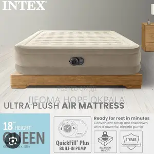 Intex Durabeam Deluxeultra Plush Queenairmattress With a Built in Pump