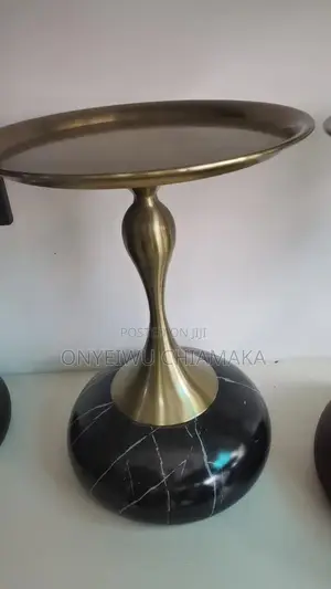 Modern Gold Side Table With Metal Top