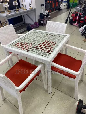 Malibu Chair With Rattan Table White