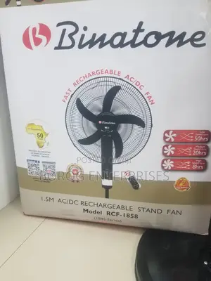 Binatone Rechargeable 1.5m Ac/Dc Stand Fan With Lithium Batt RCF-1858