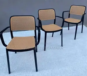 Modern Cane Dining Chair With Armrest