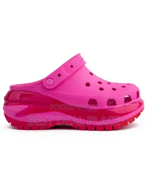 Women Pink Platform Crocs Chunky Comfortable Slip-on Original From Uk