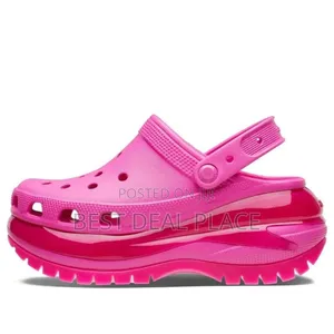 Women Pink Platform Crocs Chunky Comfortable Slip-on Original From Uk