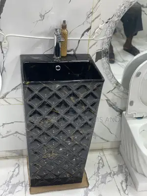 Executive Black Washing Hand Basin With Touch of Gold