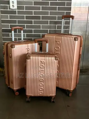Quality Set of 3 Polo Good Luggage Box Gold Color