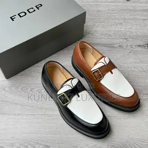 Original FDCP Two-Tone Buckle-Strap Leather Loafers Shoe