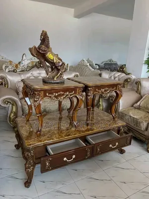 Executive Royal Wooden Center Table With 2 Sidestools