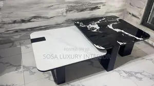 Premium Black and White Marble Centre Table